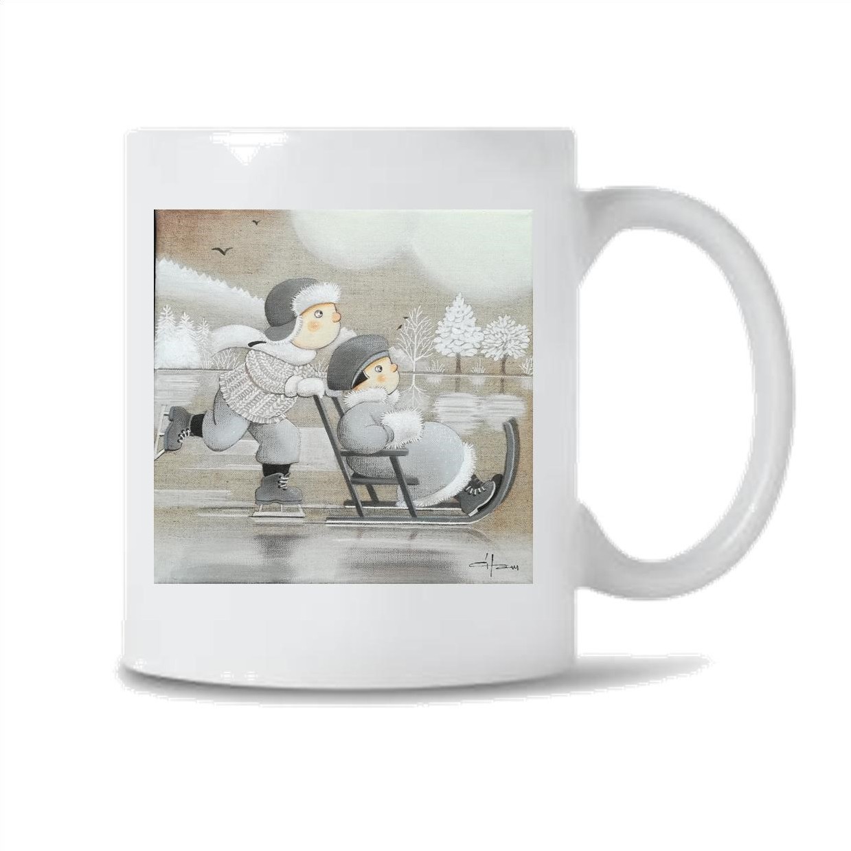 Mug et pot à crayons Traineau-luge sur glace