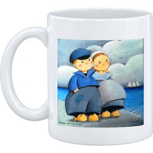 Mug et pot à crayons bretagne Couple à la caravelle