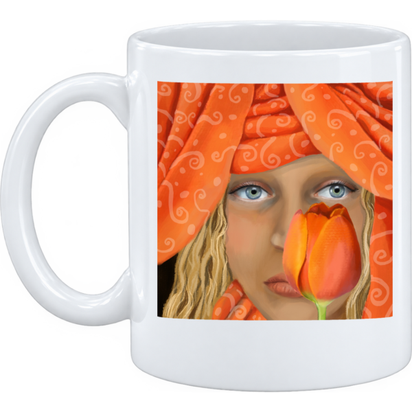 Mug et pot à crayons Jeune fille à la tulipe