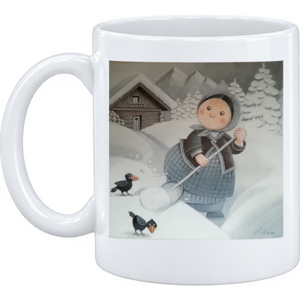 Mug et pot à crayons montagne Bonne femme déneige