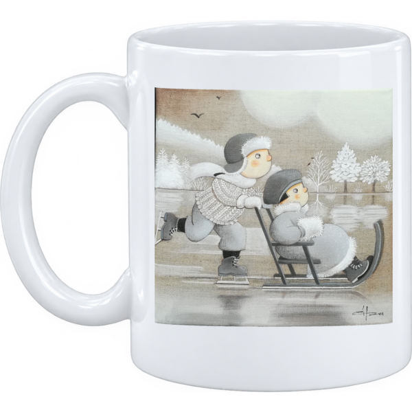 Mug et pot à crayons montagne Traineau-luge sur glace