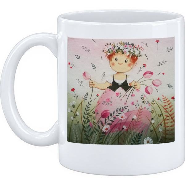 Mug et pot à crayons petite fille Fleur des champs
