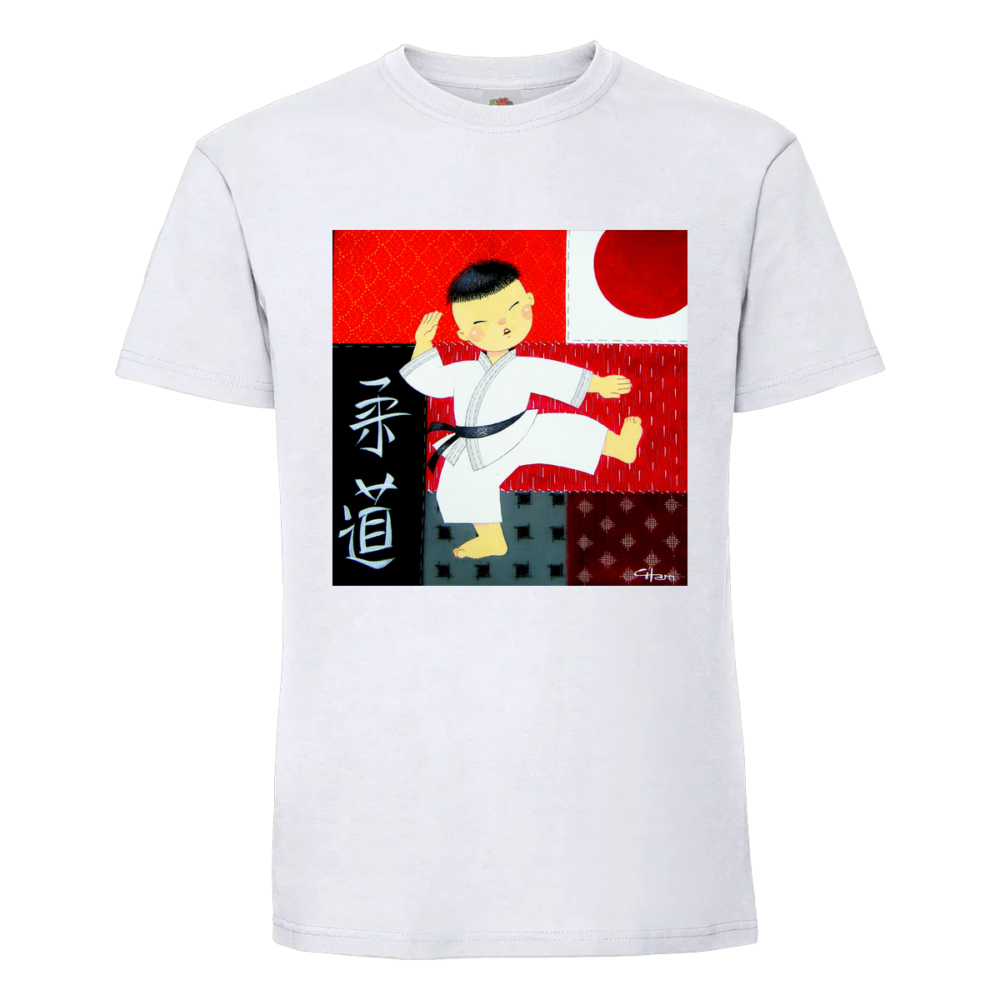 T-shirt Enfant Judoka sur un t-shirt blanc