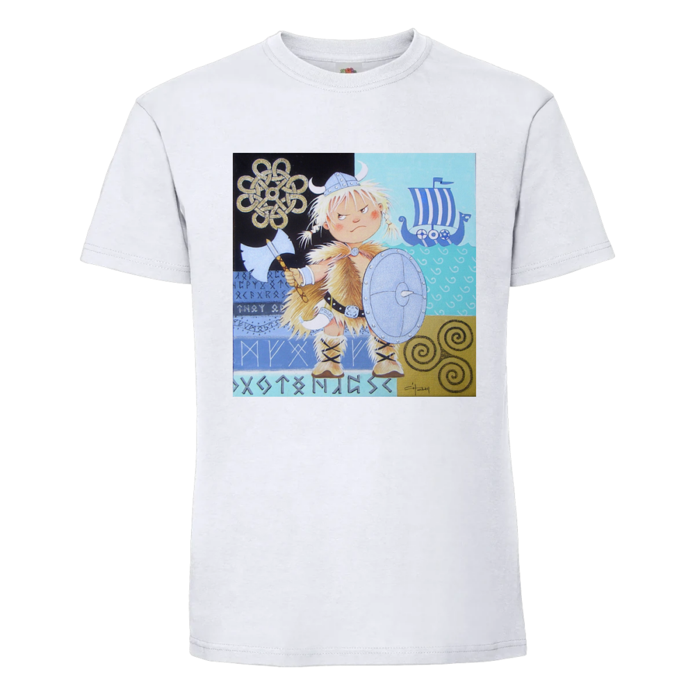 T-shirt Enfant Viking sur un t-shirt blanc