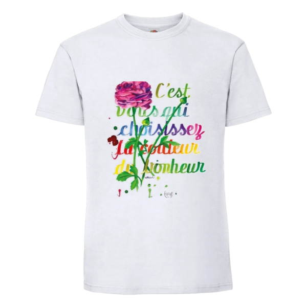 T-shirt fleurs La couleur du Bonheur