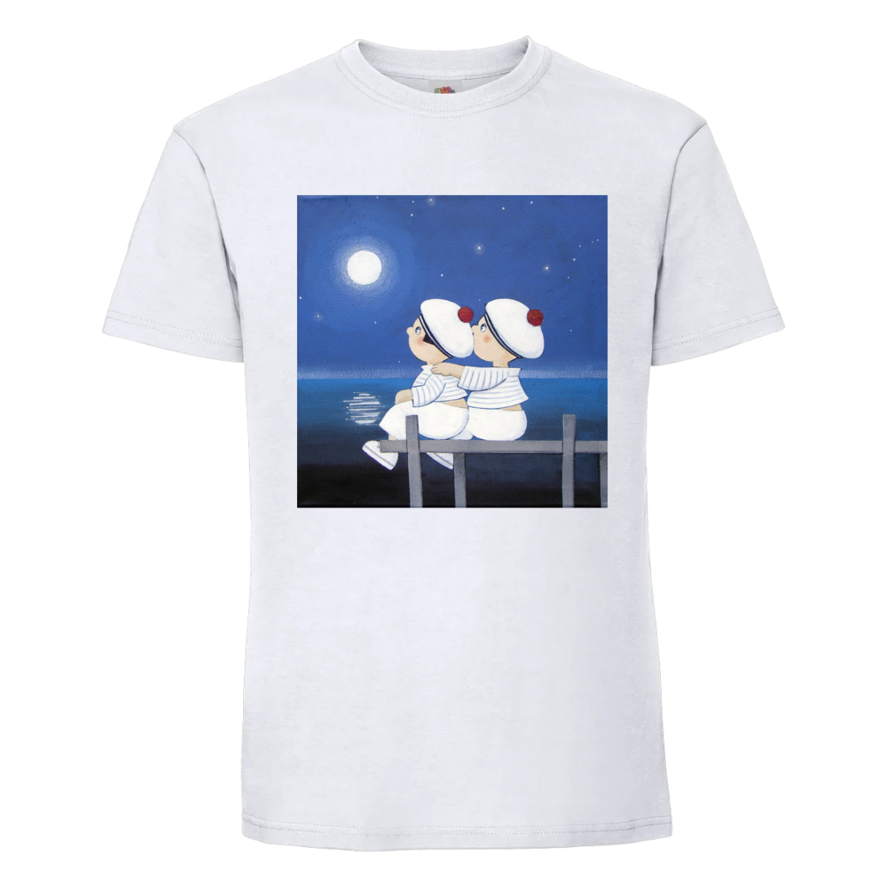 T-shirt la mer Clair de Lune sur un t-shirt blanc