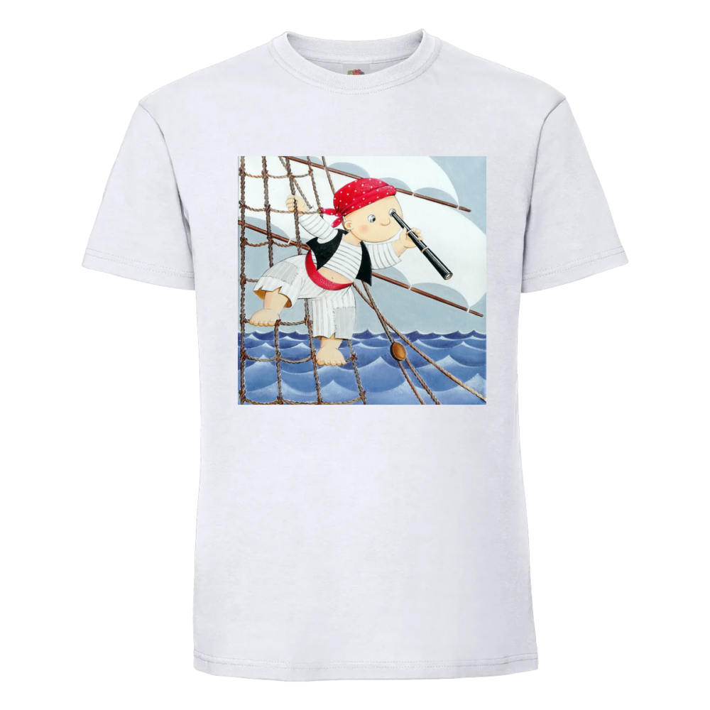 T-shirt la mer Ilot en vue sur un t-shirt blanc