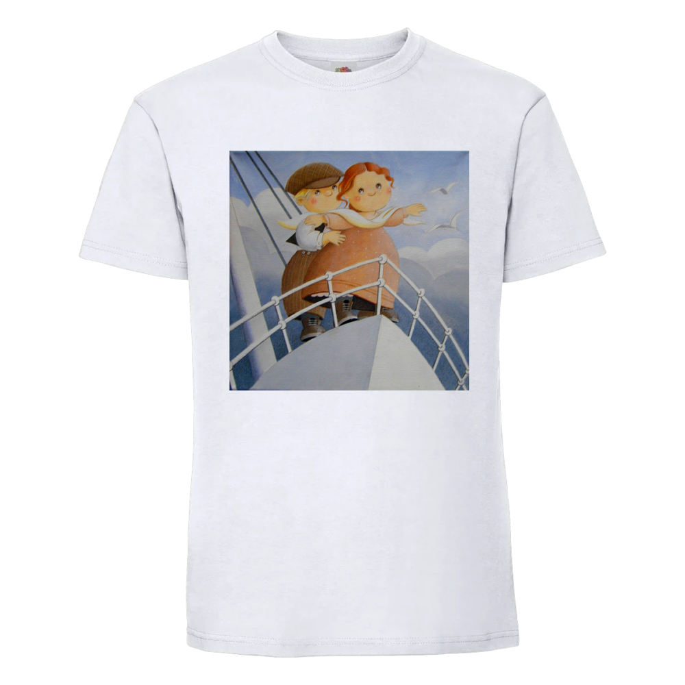 T-shirt la mer Je suis le Roi du Monde sur un t-shirt blanc
