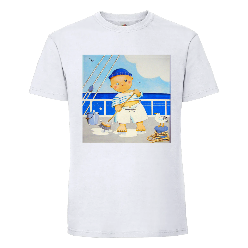 T-shirt la mer Moussaillon sur un t-shirt blanc