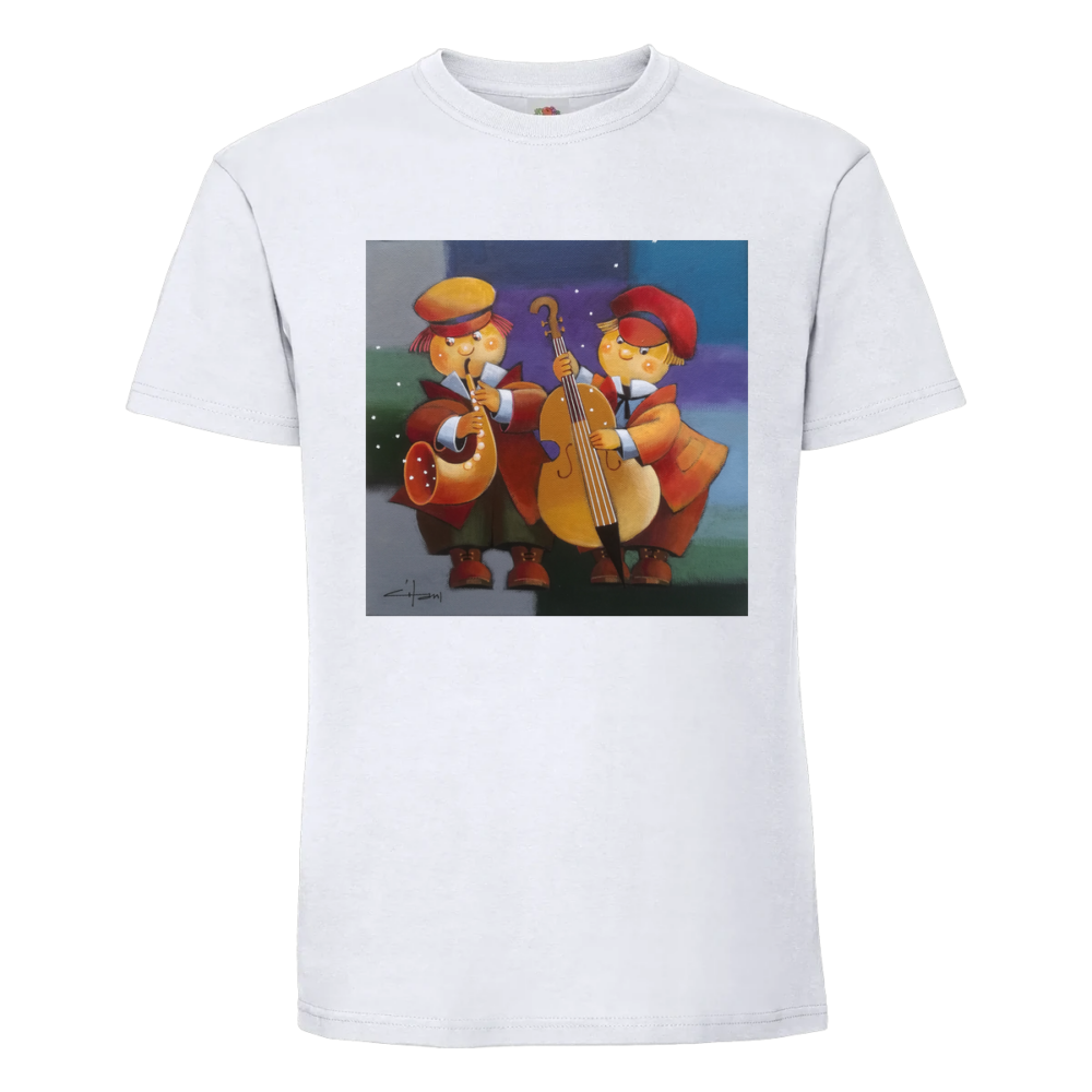 T-shirt musique Sérénade sur un t-shirt blanc