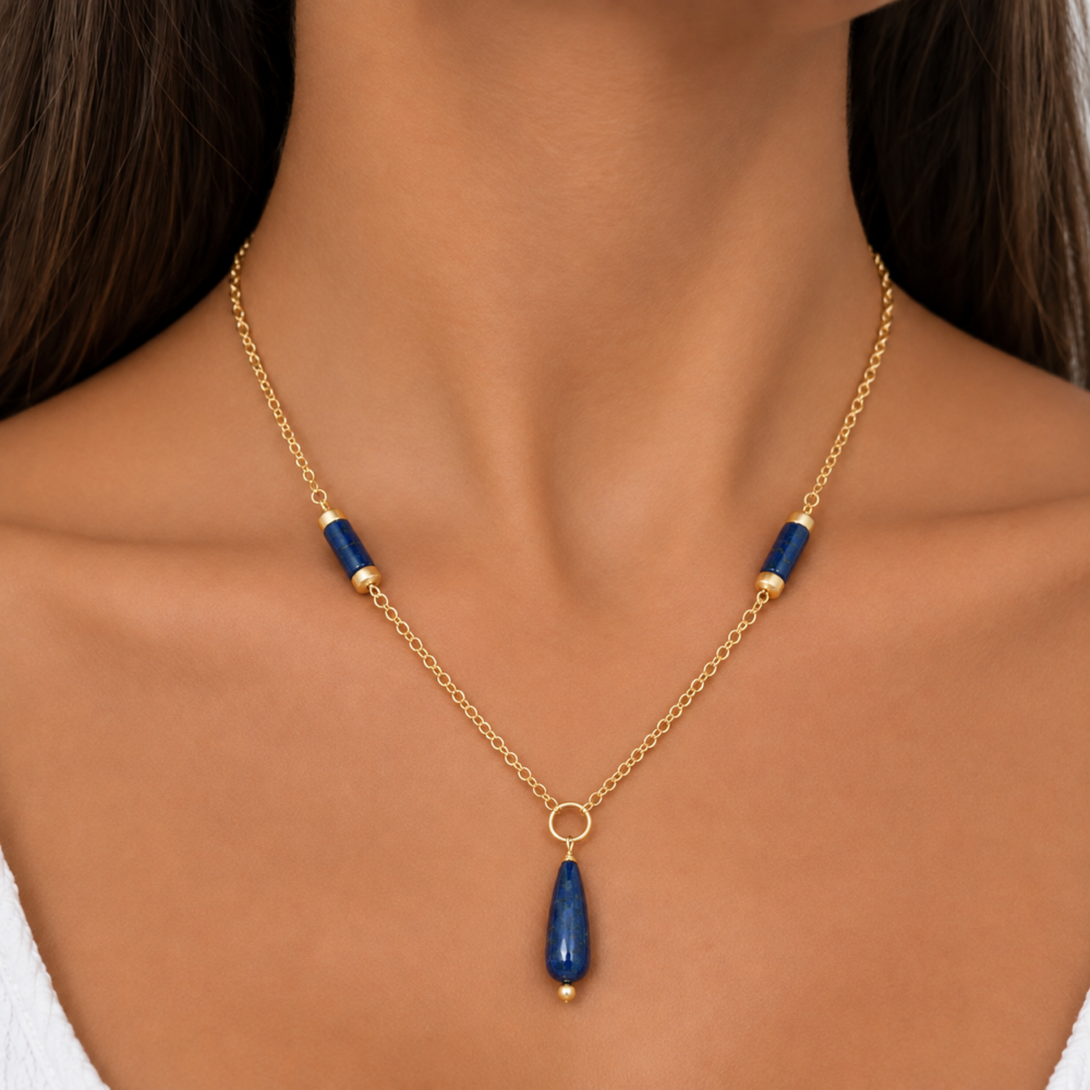 Collier Lapis-Lazuli, bijou fait main en Isère