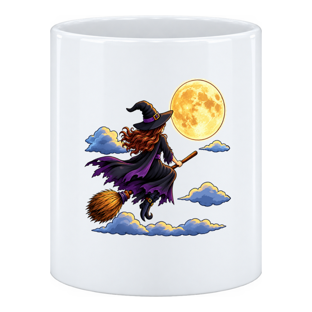 Mug et pot à crayons Sorcière et la lune en couleur, en pot à crayons