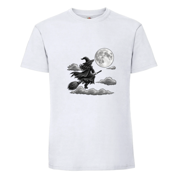 T-shirt Sorcière et la lune noir et blanc