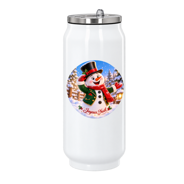 Canette de noël Bonhomme de neige élégant en costume