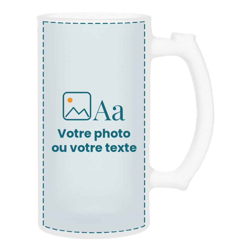 Chope givrée personnalisée avec votre photo ou votre texte