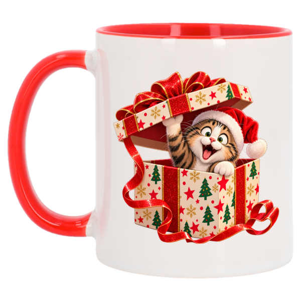 Mug de Noël chat surprise