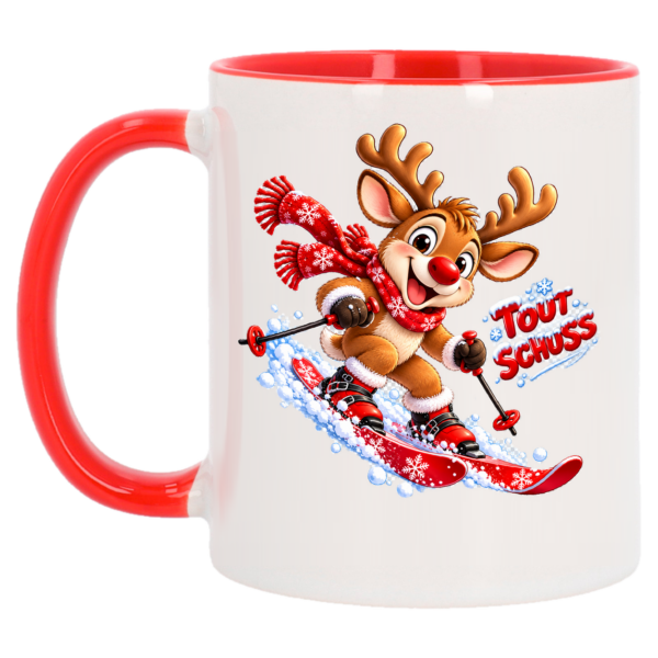 Mug de Noël Le renne skieur