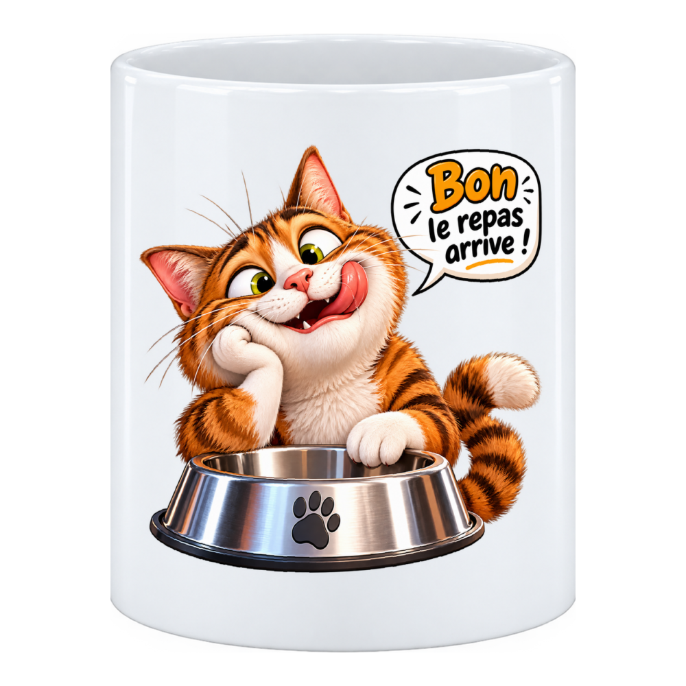 Mug Le chat à la grande faim ! Pour tous les matous qui réclament souvent à manger, en pot à crayons