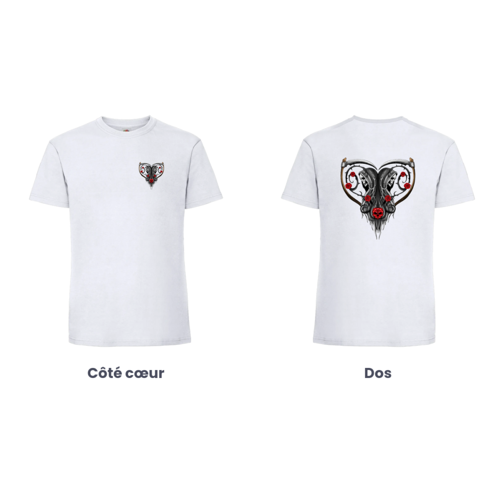 T-shirt Halloween dos à dos, côté cœur et dos