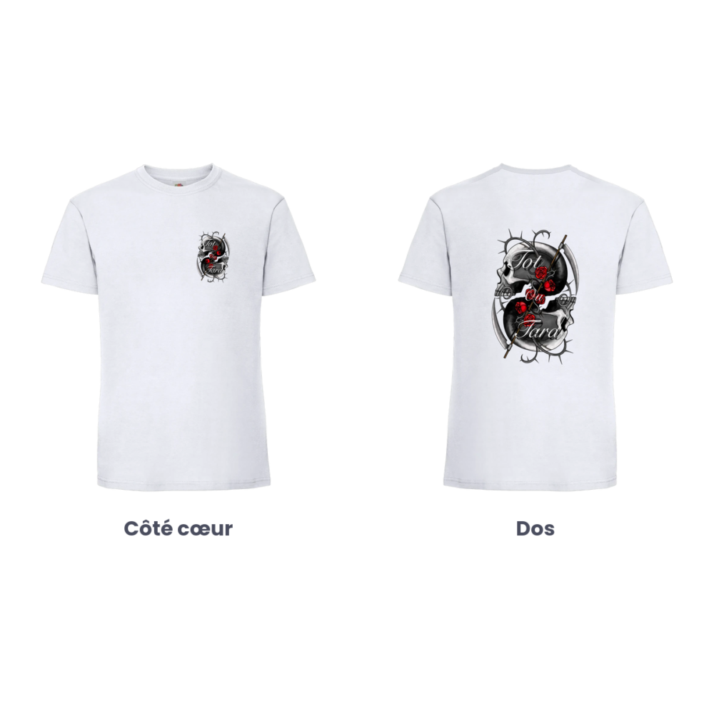 T-shirt Halloween Tot ou Tard 2, côté cœur et dos